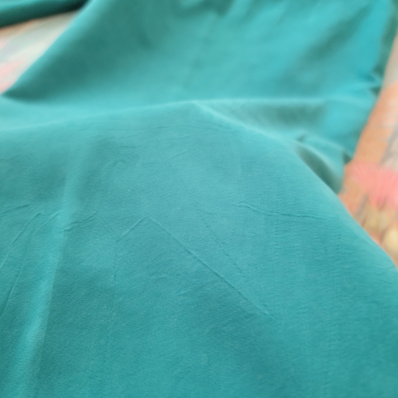 80s High-waisted Trousers Pants Tapered Leg Cyan - Picture 9 of 9